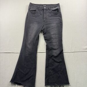 C'est Toi Black Label Women's Distressed Jeans Flared Leg Size 11 Waist 29